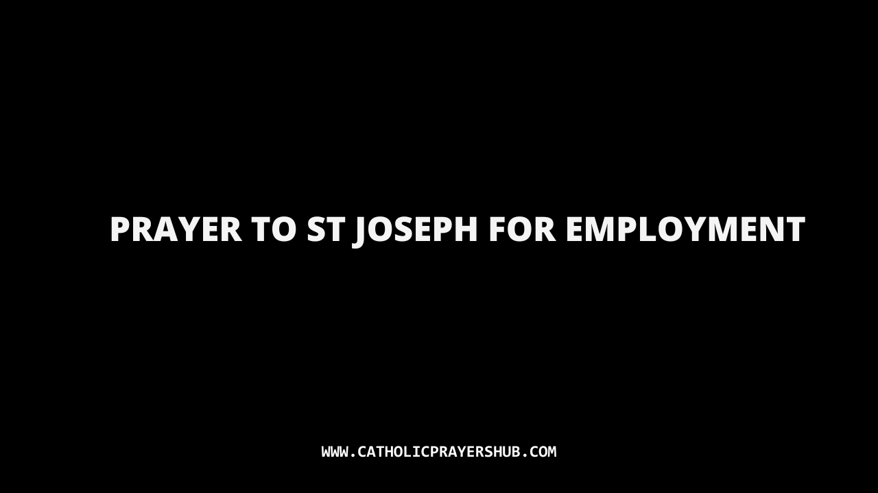 Prayer to St Joseph for Employment